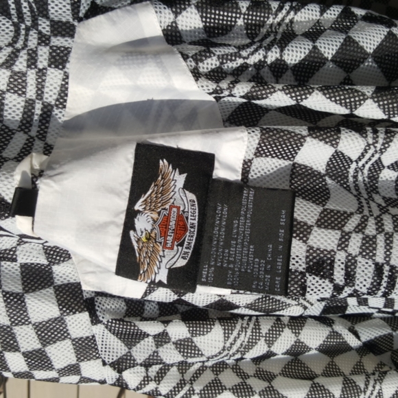 HARLEY-DAVIDSON ♡ White|Black|Orange Check Lining Zip Front Hoodie H-D Jacket M - Picture 16 of 17